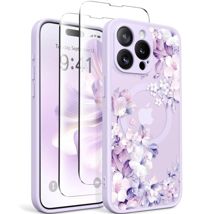 GVIEWIN Floral MagCase for iPhone 15 Pro Max - DOKUTRONIX