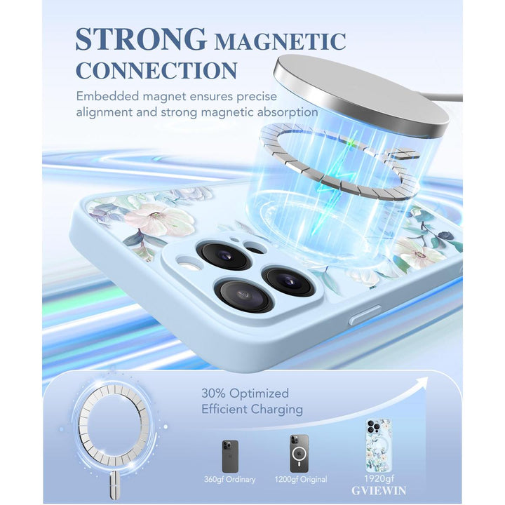 GVIEWIN Floral MagCase for iPhone 15 Pro Max - DOKUTRONIX