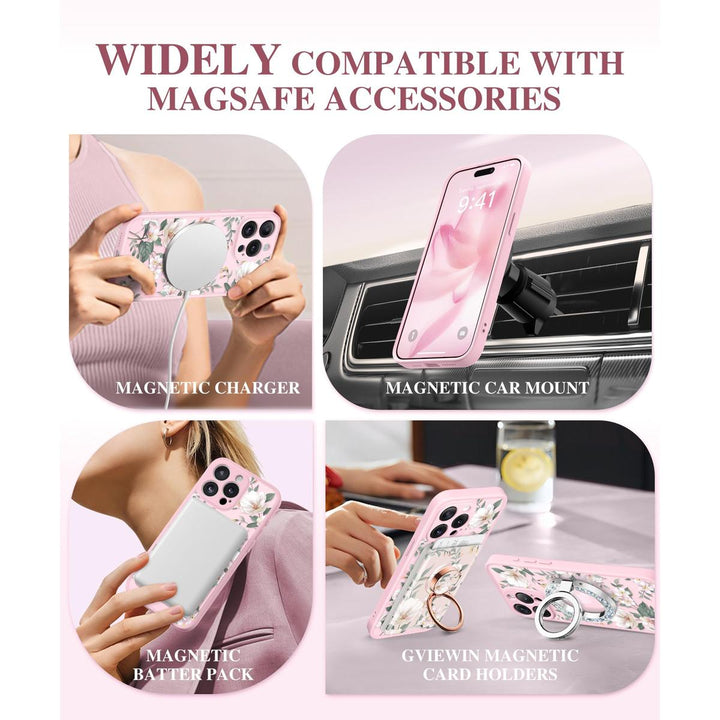 GVIEWIN Floral MagCase for iPhone 15 Pro Max - DOKUTRONIX