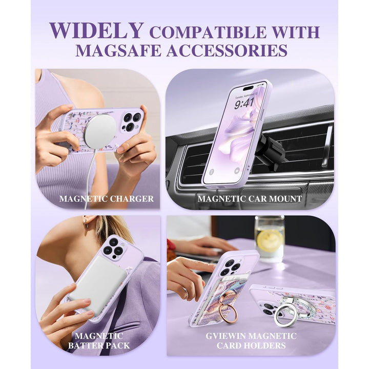GVIEWIN Floral MagCase for iPhone 15 Pro Max - DOKUTRONIX