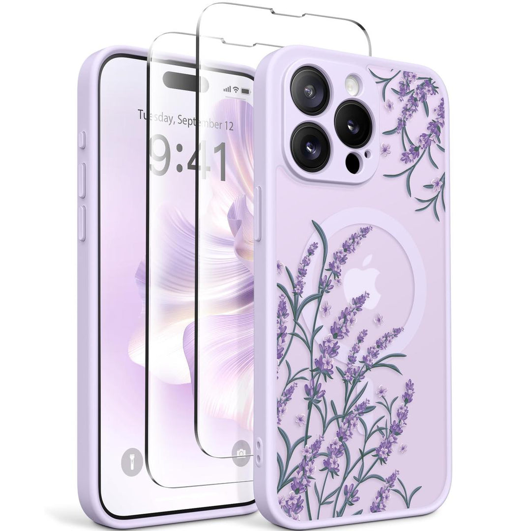 GVIEWIN Floral MagCase for iPhone 15 Pro Max - DOKUTRONIX