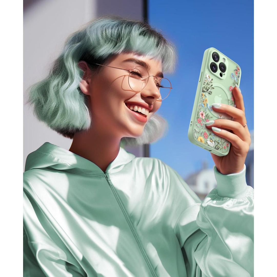 GVIEWIN Floral MagCase for iPhone 15 Pro Max - DOKUTRONIX
