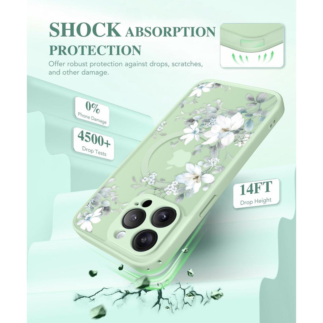 GVIEWIN Floral MagCase for iPhone 15 Pro Max - DOKUTRONIX