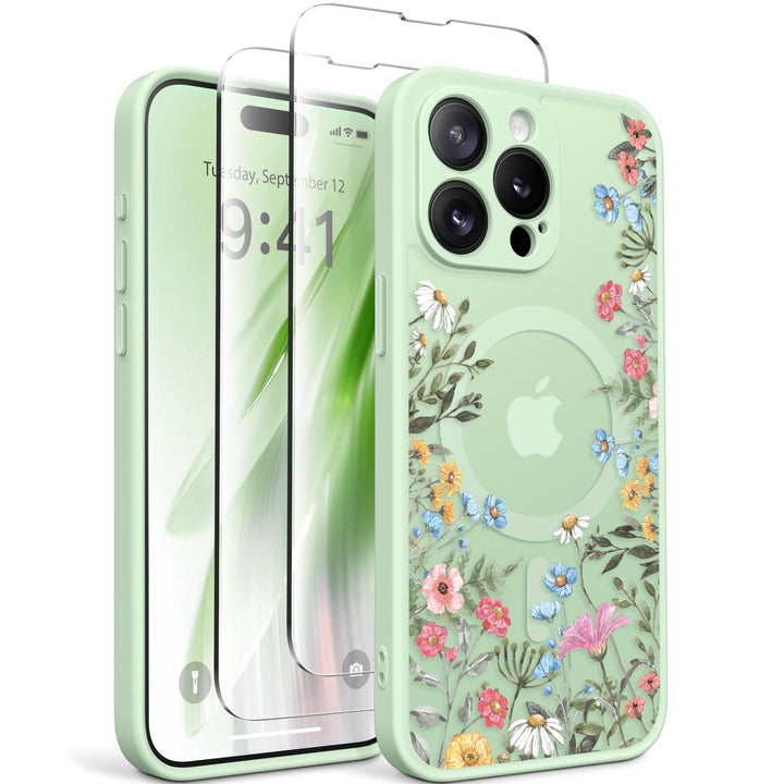 GVIEWIN Floral MagCase for iPhone 15 Pro Max - DOKUTRONIX