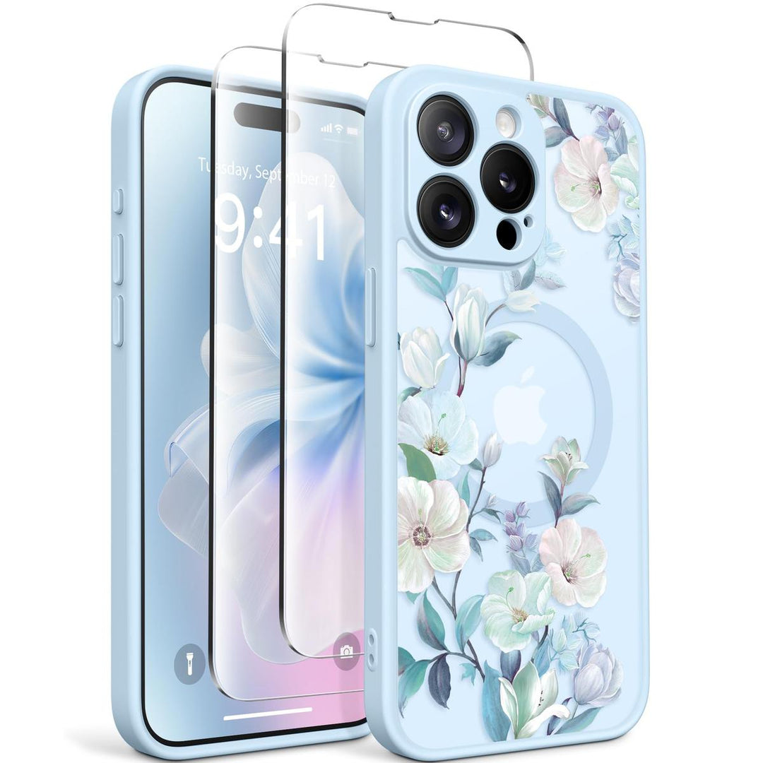 GVIEWIN Floral MagCase for iPhone 15 Pro Max - DOKUTRONIX