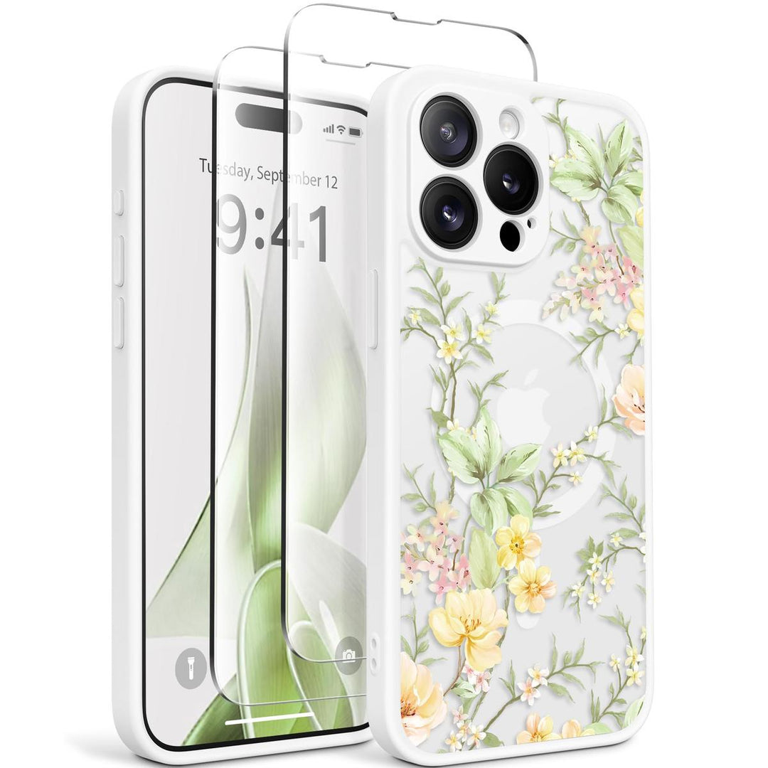 GVIEWIN Floral MagCase for iPhone 15 Pro Max - DOKUTRONIX