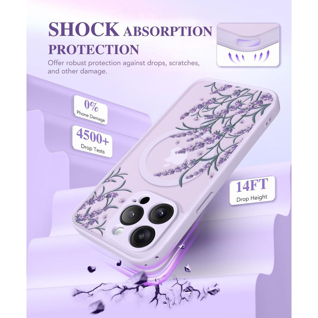GVIEWIN Floral MagCase for iPhone 15 Pro Max - DOKUTRONIX