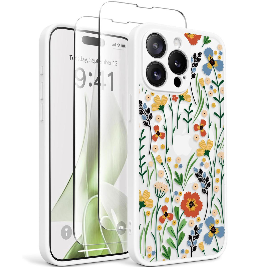 GVIEWIN Floral MagCase for iPhone 15 Pro Max - DOKUTRONIX