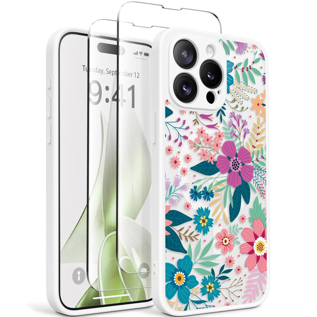 GVIEWIN Floral MagCase for iPhone 15 Pro Max - DOKUTRONIX