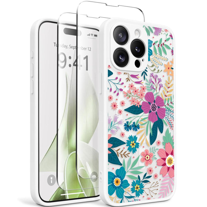 GVIEWIN Floral MagCase for iPhone 15 Pro Max - DOKUTRONIX