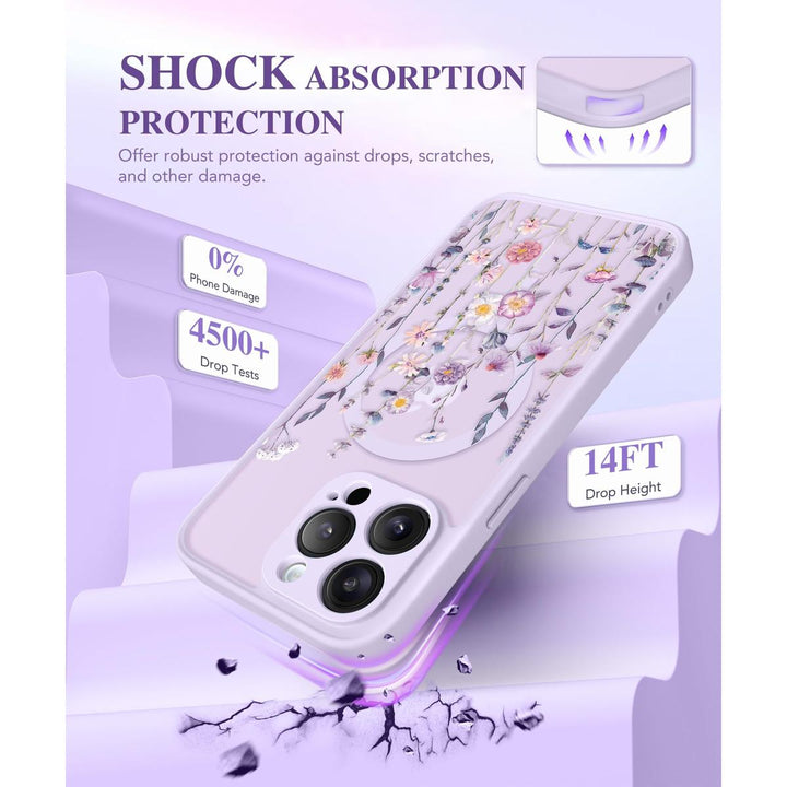 GVIEWIN Floral MagCase for iPhone 15 Pro Max - DOKUTRONIX