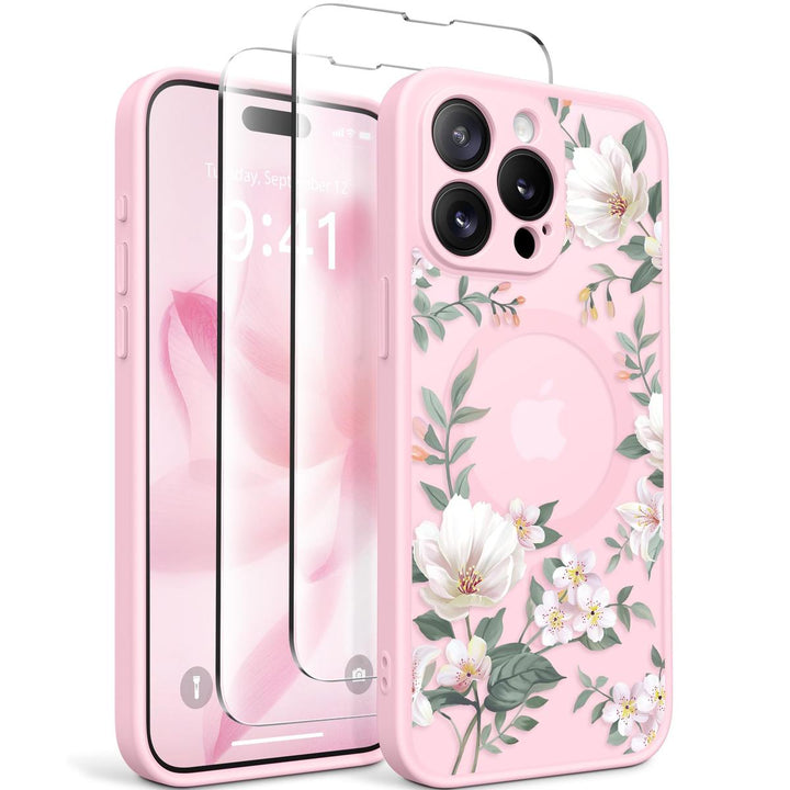 GVIEWIN Floral MagCase for iPhone 15 Pro Max - DOKUTRONIX