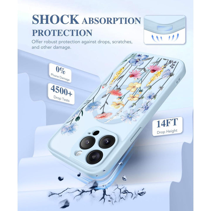 GVIEWIN Floral MagCase for iPhone 15 Pro Max - DOKUTRONIX