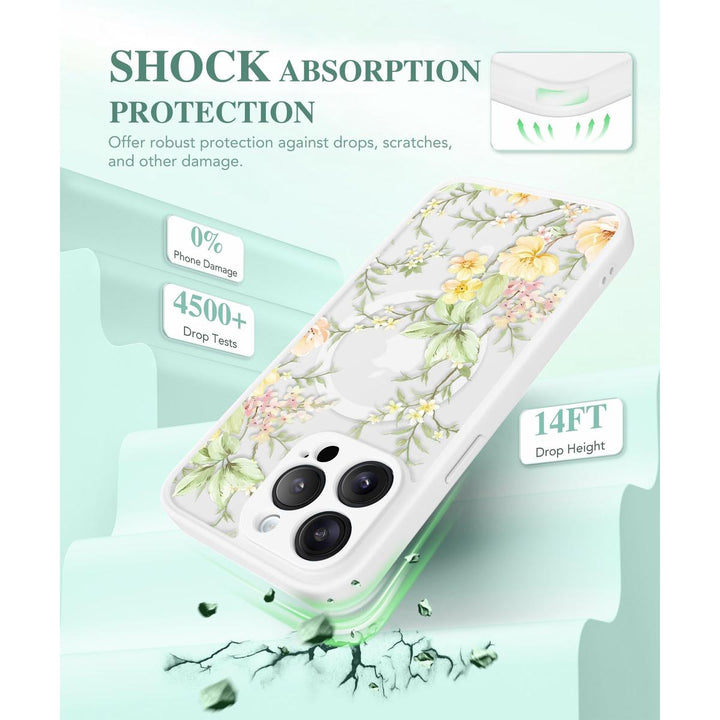 GVIEWIN Floral MagCase for iPhone 15 Pro Max - DOKUTRONIX