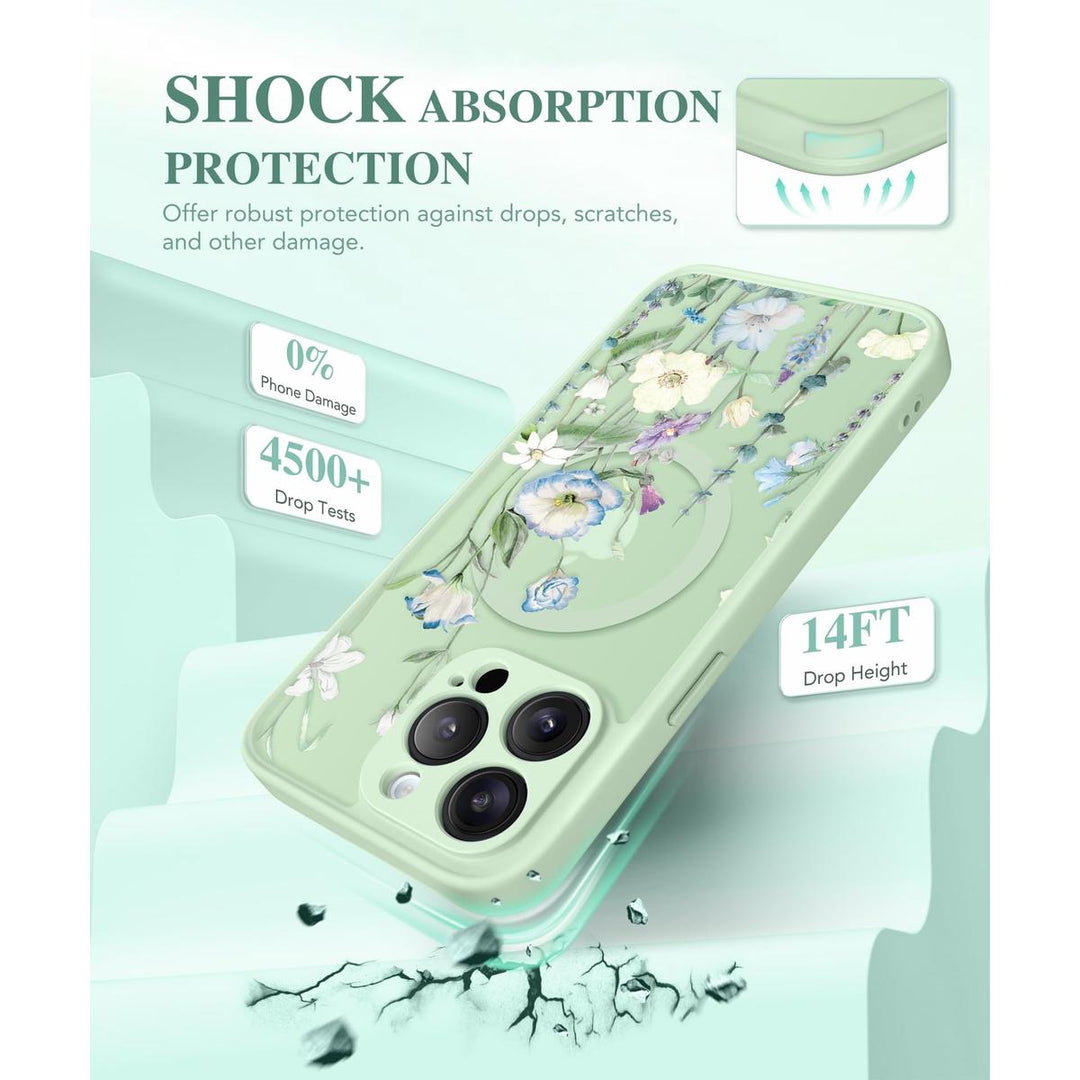 GVIEWIN Floral MagCase for iPhone 15 Pro Max - DOKUTRONIX