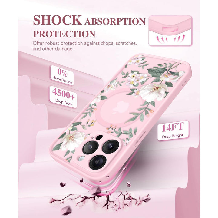 GVIEWIN Floral MagCase for iPhone 15 Pro Max - DOKUTRONIX