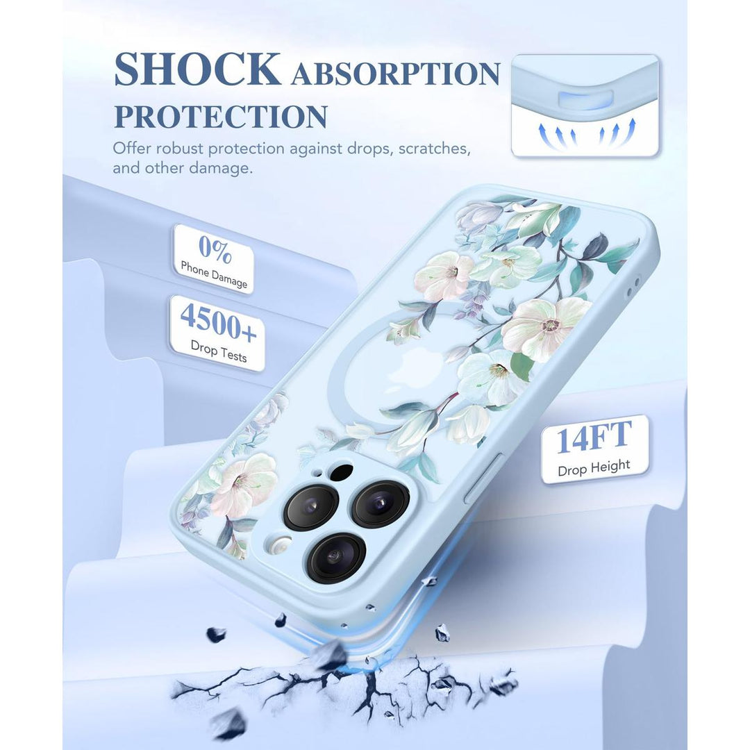 GVIEWIN Floral MagCase for iPhone 15 Pro Max - DOKUTRONIX