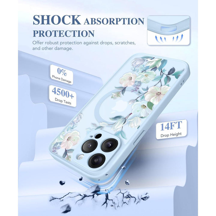 GVIEWIN Floral MagCase for iPhone 15 Pro Max - DOKUTRONIX