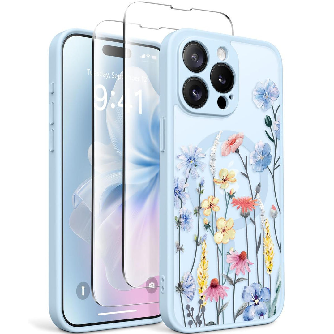 GVIEWIN Floral MagCase for iPhone 15 Pro Max - DOKUTRONIX