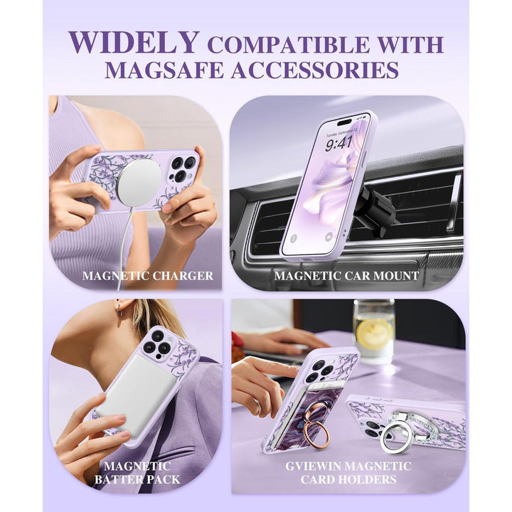 GVIEWIN Floral MagCase for iPhone 15 Pro Max - DOKUTRONIX