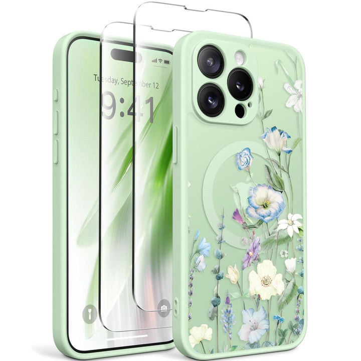 GVIEWIN Floral MagCase for iPhone 15 Pro Max - DOKUTRONIX