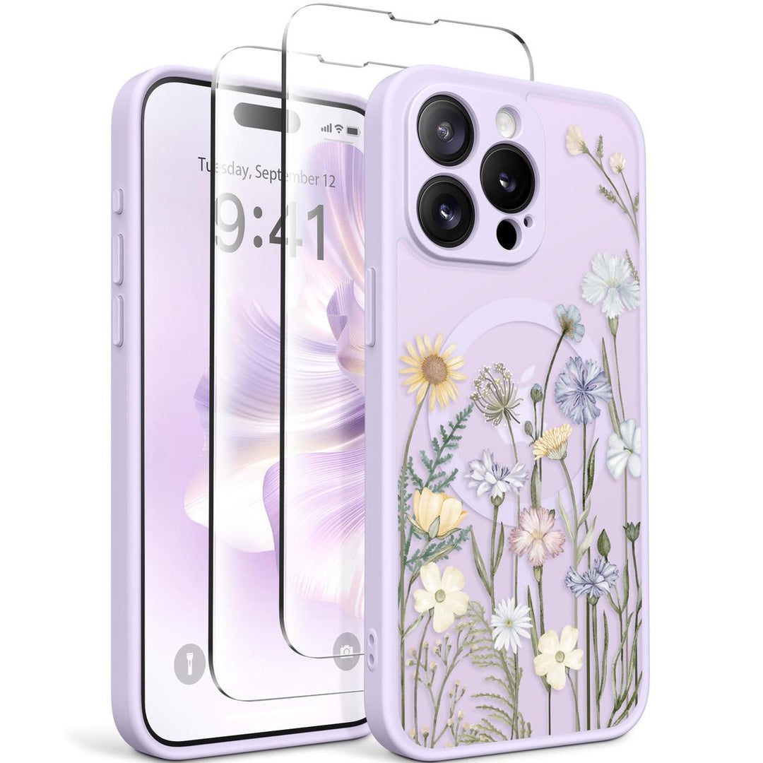 GVIEWIN Floral MagCase for iPhone 15 Pro Max - DOKUTRONIX