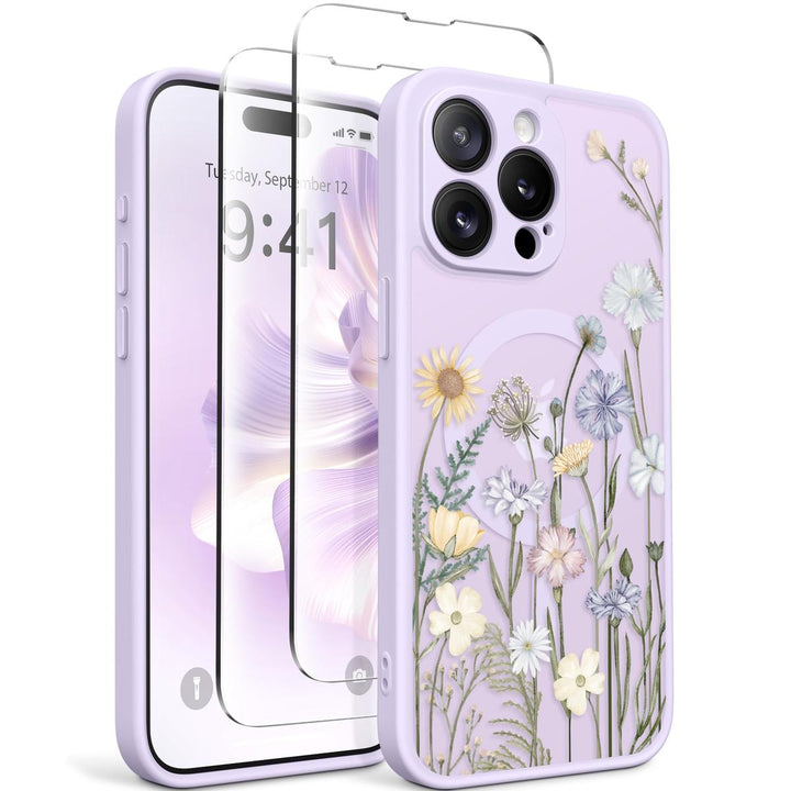 GVIEWIN Floral MagCase for iPhone 15 Pro Max - DOKUTRONIX