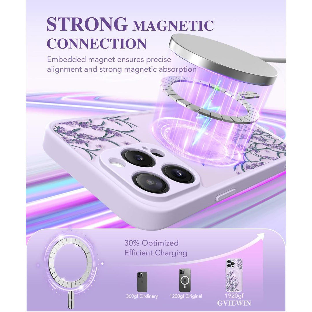 GVIEWIN Floral MagCase for iPhone 15 Pro Max - DOKUTRONIX