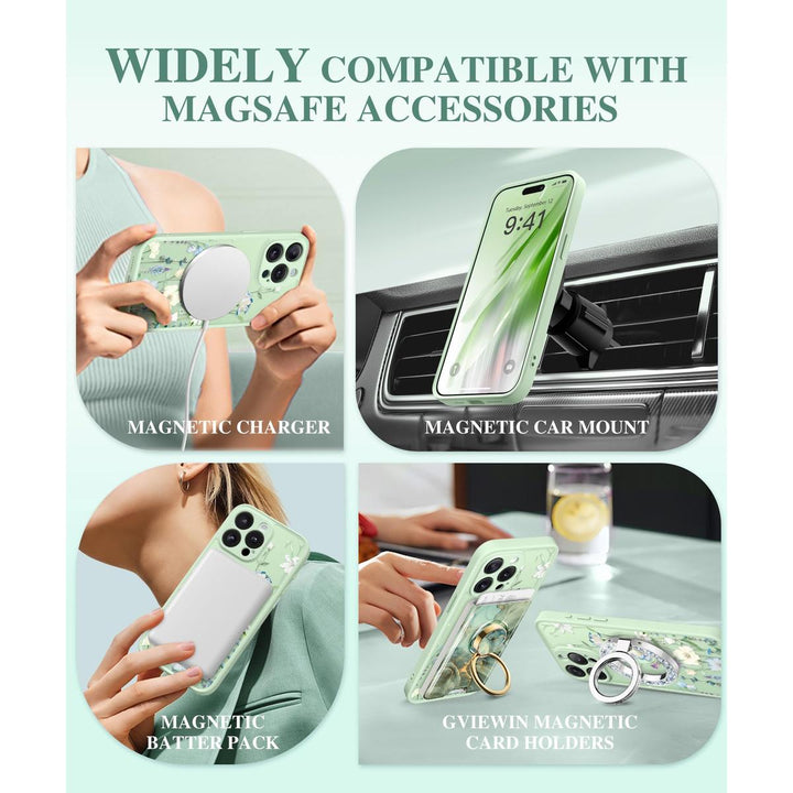 GVIEWIN Floral MagCase for iPhone 15 Pro Max - DOKUTRONIX