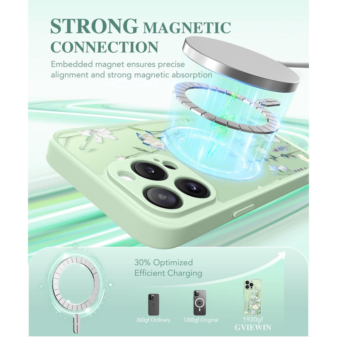 GVIEWIN Floral MagCase for iPhone 15 Pro Max - DOKUTRONIX
