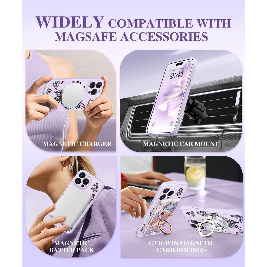GVIEWIN Floral MagCase for iPhone 15 Pro Max - DOKUTRONIX