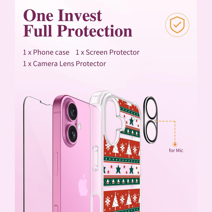 GVIEWIN Christmas Slim iPhone 16 Case & Protectors - DOKUTRONIX