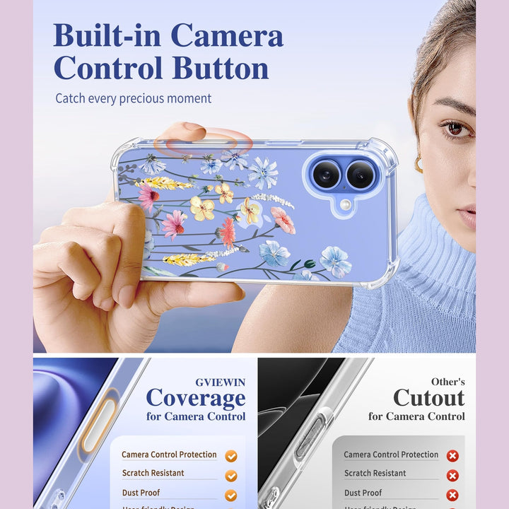 GVIEWIN Floral iPhone 16 Case - DOKUTRONIX