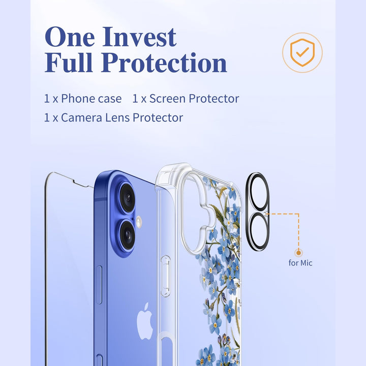 GVIEWIN Floral iPhone 16 Case - DOKUTRONIX