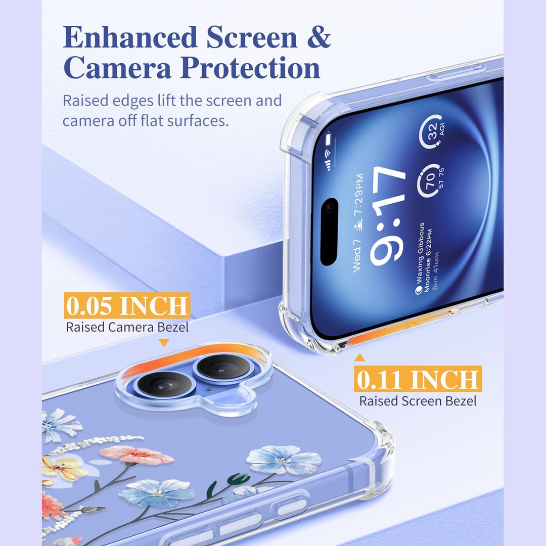 GVIEWIN Floral iPhone 16 Case - DOKUTRONIX