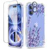 GVIEWIN Floral Slim Case for iPhone 16 - Lavender