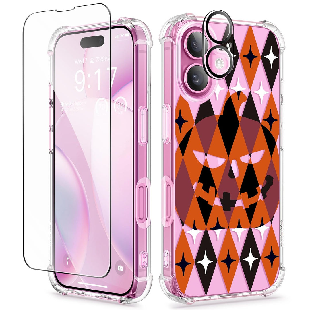FloralGuard iPhone 16 Case & Protector Bundle - Pumpkin - DOKUTRONIX