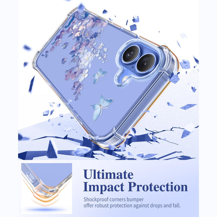 GVIEWIN Floral iPhone 16 Case & Protectors - Syringa - DOKUTRONIX