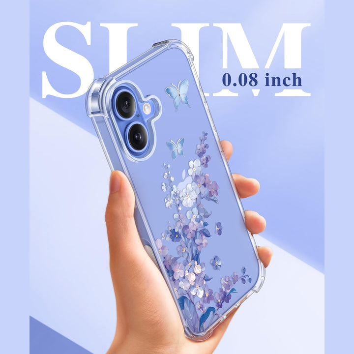 GVIEWIN Floral iPhone 16 Case & Protectors - Syringa - DOKUTRONIX