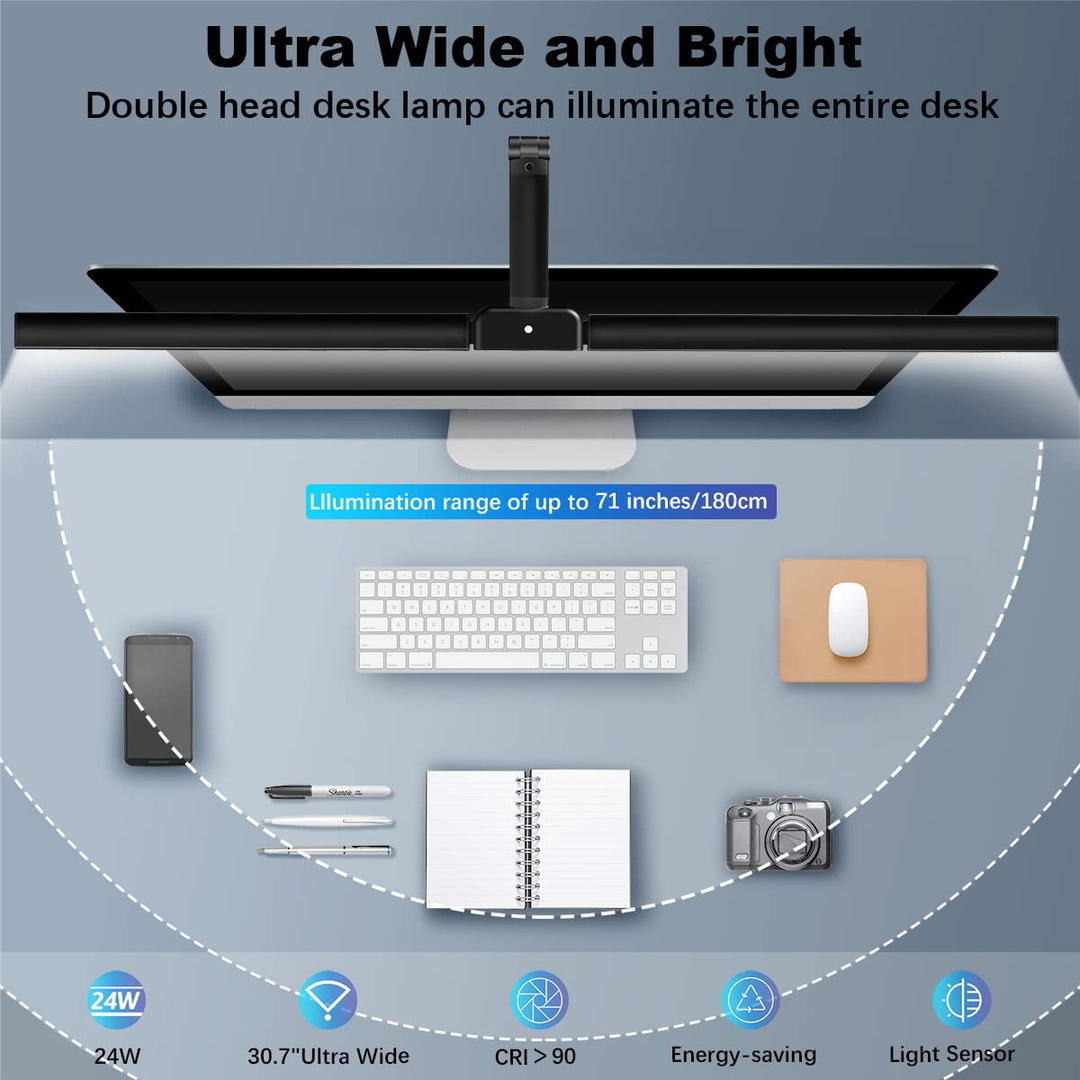 Hapfish BrightDesk LED Lamp - 31 Dimmable Light Bar - DOKUTRONIX