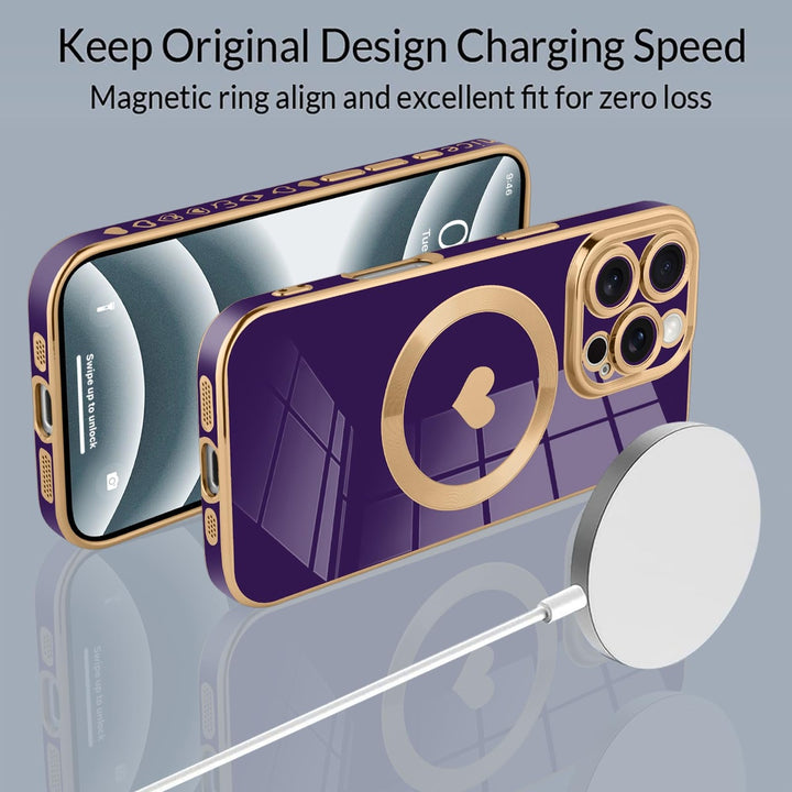 HeartGuard iPhone 16 Pro Max Case - Purple & Gold - DOKUTRONIX