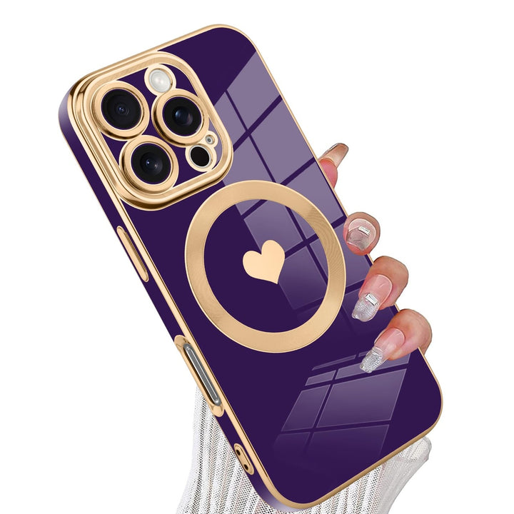 HeartGuard iPhone 16 Pro Max Case - Purple & Gold - DOKUTRONIX