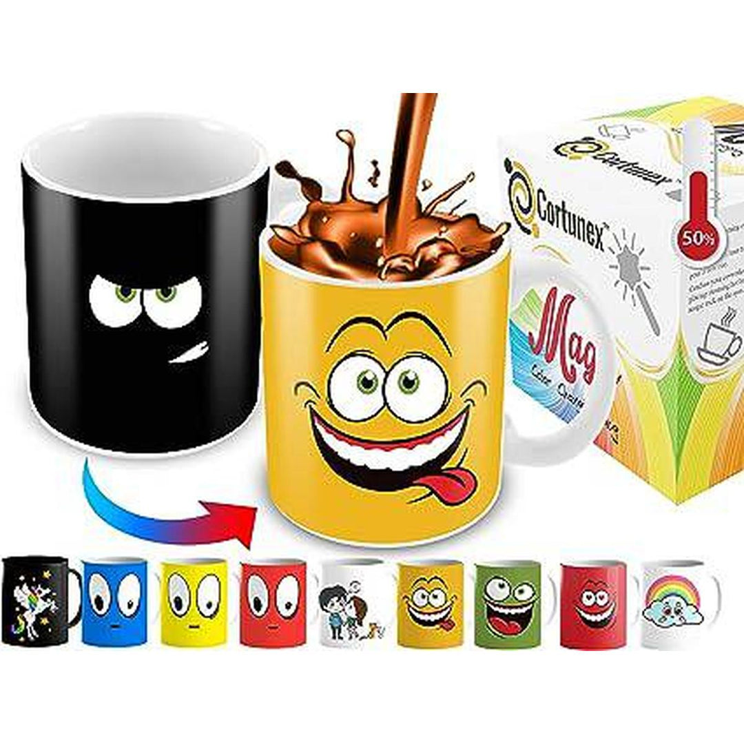 Sunny Sips: Color-Changing Drunk Smiley Mug - DOKUTRONIX