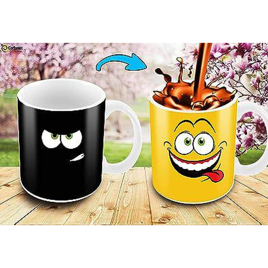 Sunny Sips: Color-Changing Drunk Smiley Mug - DOKUTRONIX