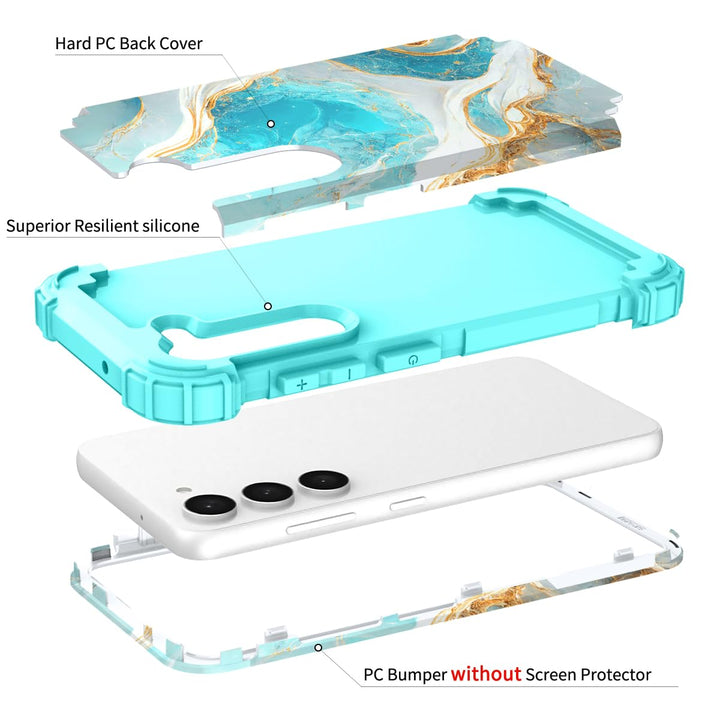 Teal Bloom Galaxy S23 Plus Armor Case - DOKUTRONIX