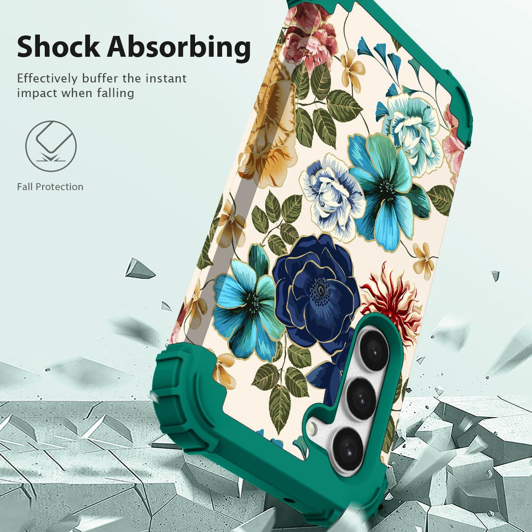 Teal Bloom Galaxy S23 Plus Armor Case - DOKUTRONIX