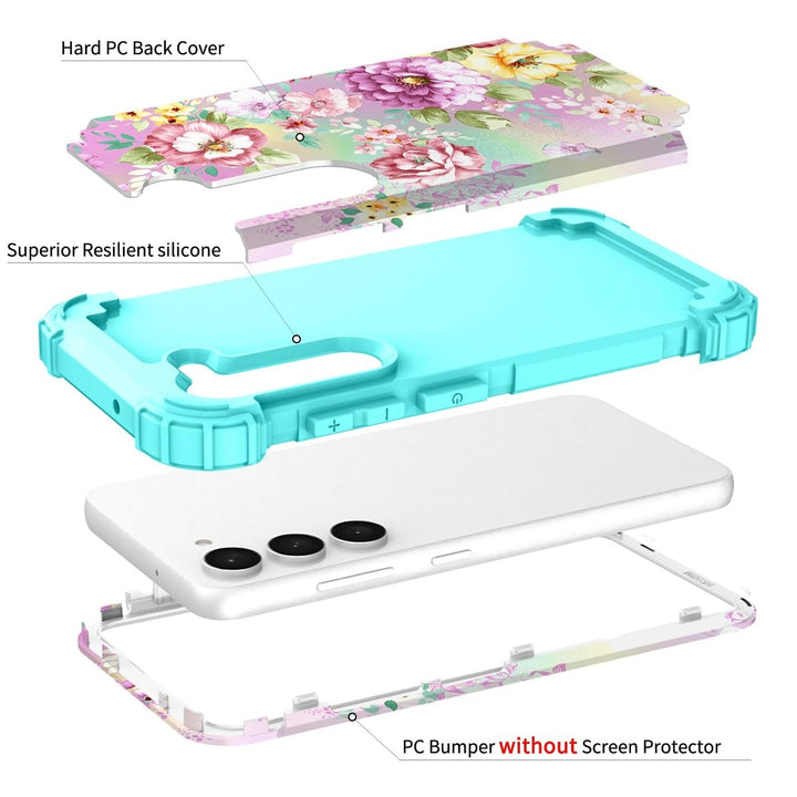 Teal Bloom Galaxy S23 Plus Armor Case - DOKUTRONIX