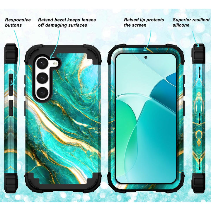 Teal Bloom Galaxy S23 Plus Armor Case - DOKUTRONIX