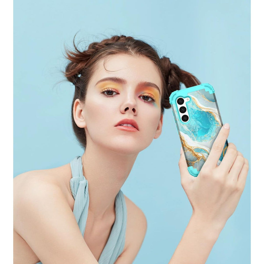 Teal Bloom Galaxy S23 Plus Armor Case - DOKUTRONIX