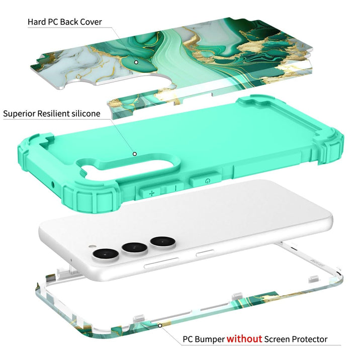 Teal Bloom Galaxy S23 Plus Armor Case - DOKUTRONIX